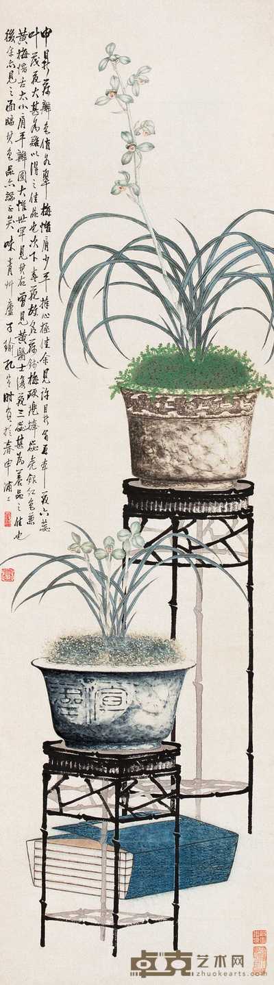 孔子瑜 盆兰幽香 立轴 142.5×40cm